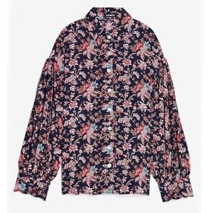 NWT Express Floral Balloon Sleeve Top